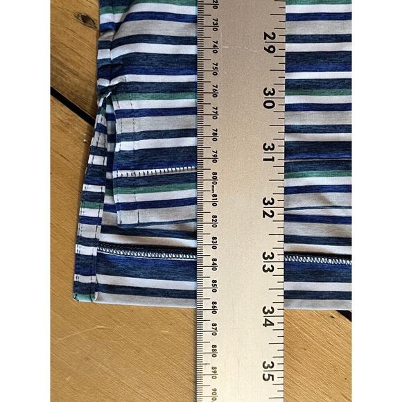 Peter Millar Summer Comfort Golf Performance Polo. Green Blue Striped. 2XL - Picture 6 of 7